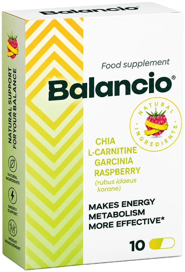 Balancio Capsules, envase de 10 cápsulas con chía, L-carnitina, garcinia y frambuesa